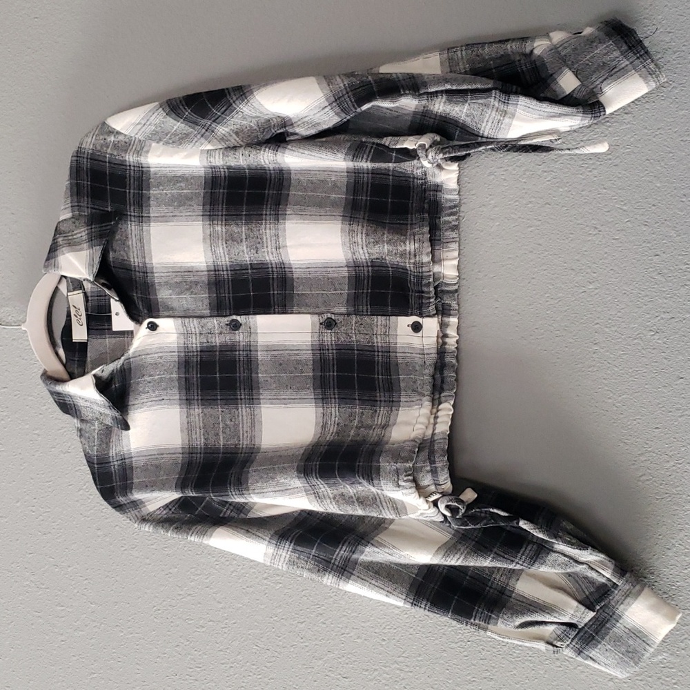 Cropped Flannel Shirt